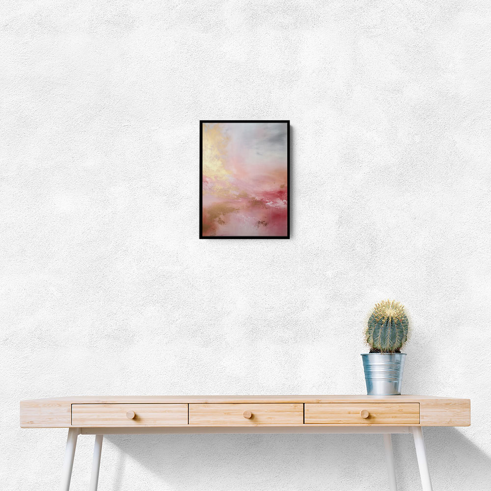 Pink & Gold Stroke Abstract 2 Wall Art