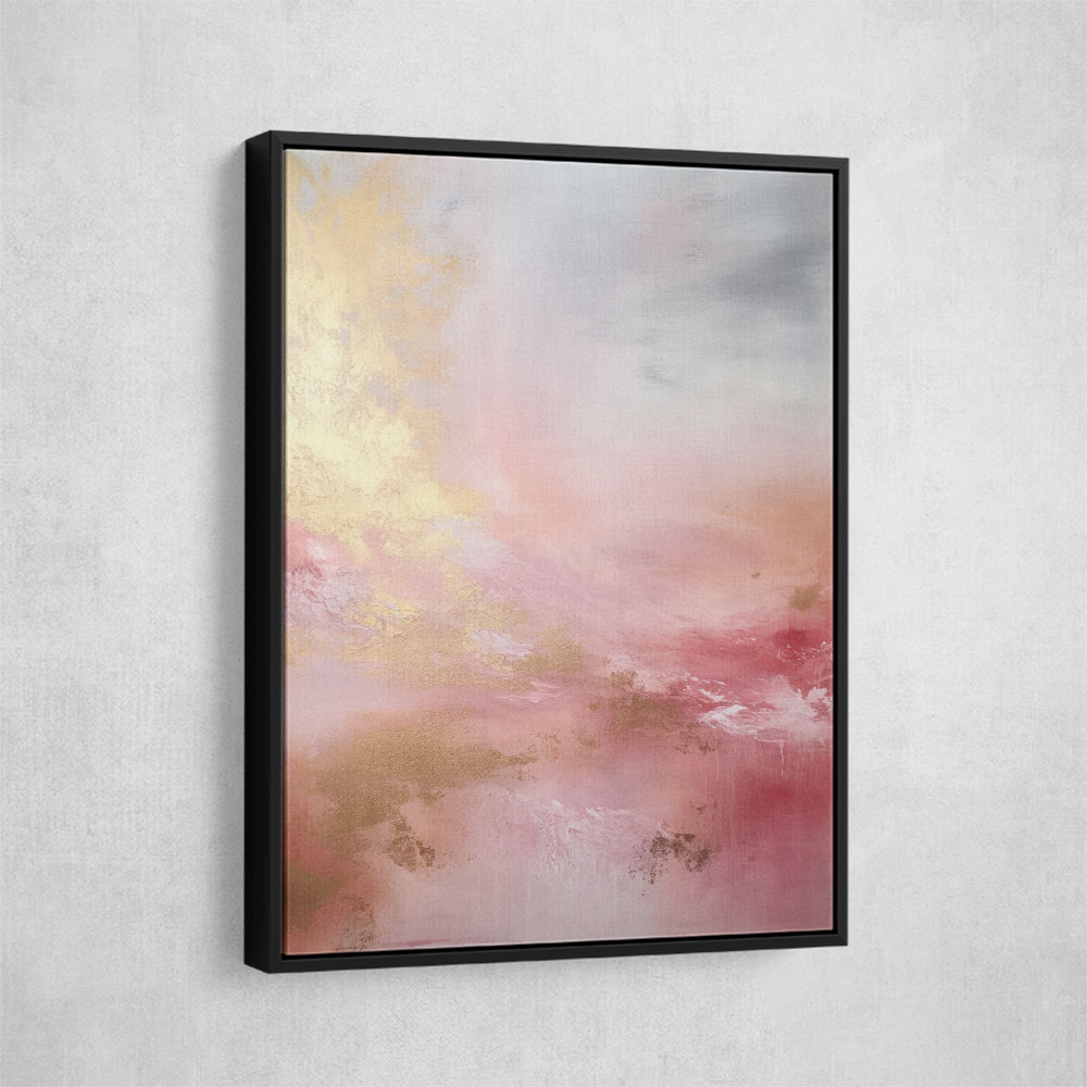 Pink & Gold Stroke Abstract 2 Wall Art