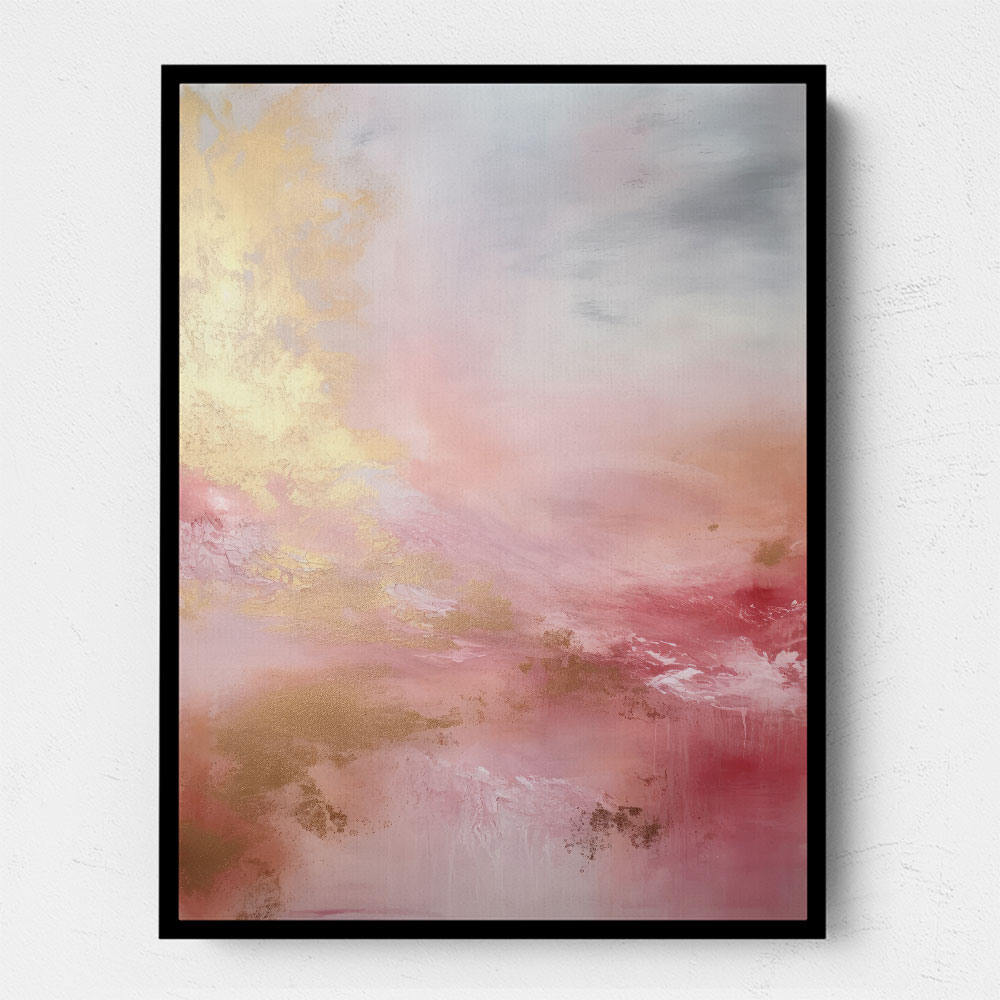 Pink & Gold Stroke Abstract 2 Wall Art