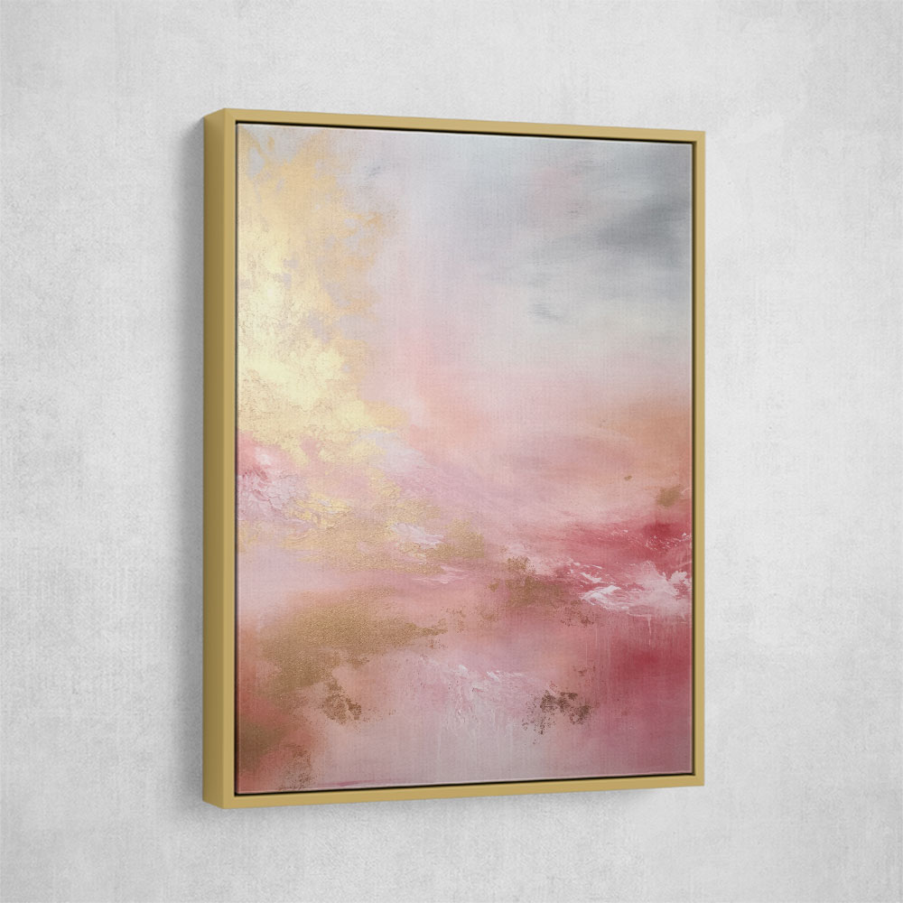 Pink & Gold Stroke Abstract 2 Wall Art