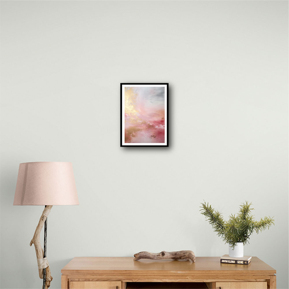 Pink & Gold Stroke Abstract 2 Wall Art