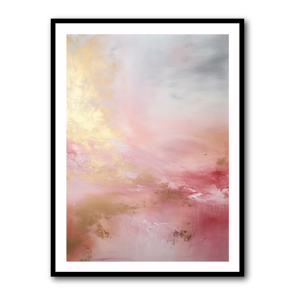 Pink & Gold Stroke Abstract 2 Wall Art