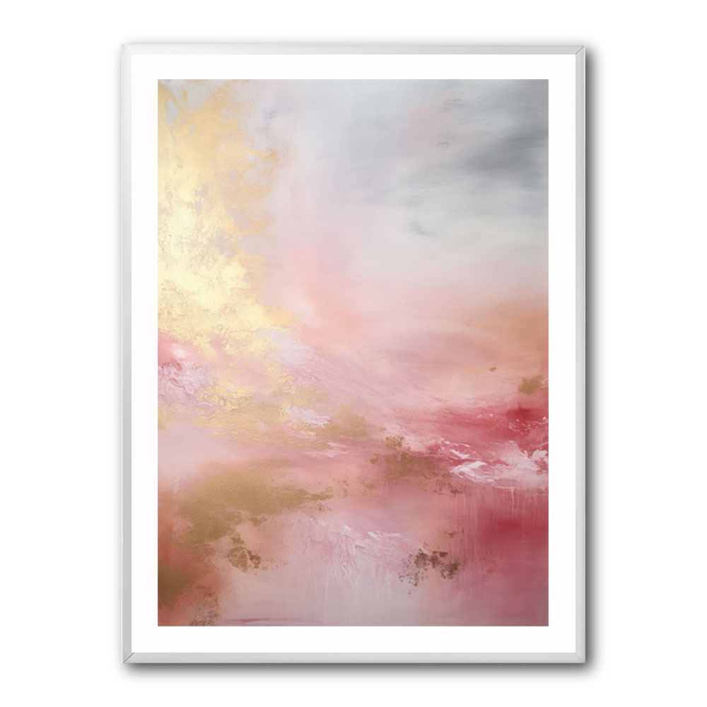 Pink & Gold Stroke Abstract 2 Wall Art