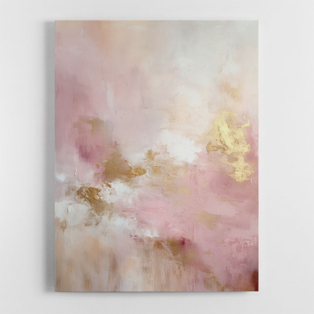 Pink & Gold Stroke Abstract 3 Wall Art