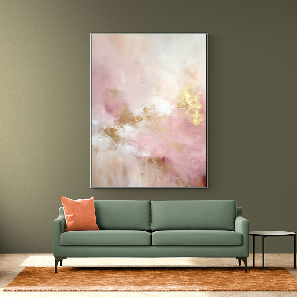 Pink & Gold Stroke Abstract 3 Wall Art