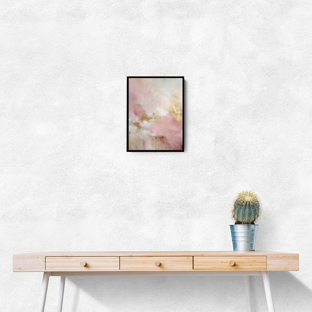 Pink & Gold Stroke Abstract 3 Wall Art