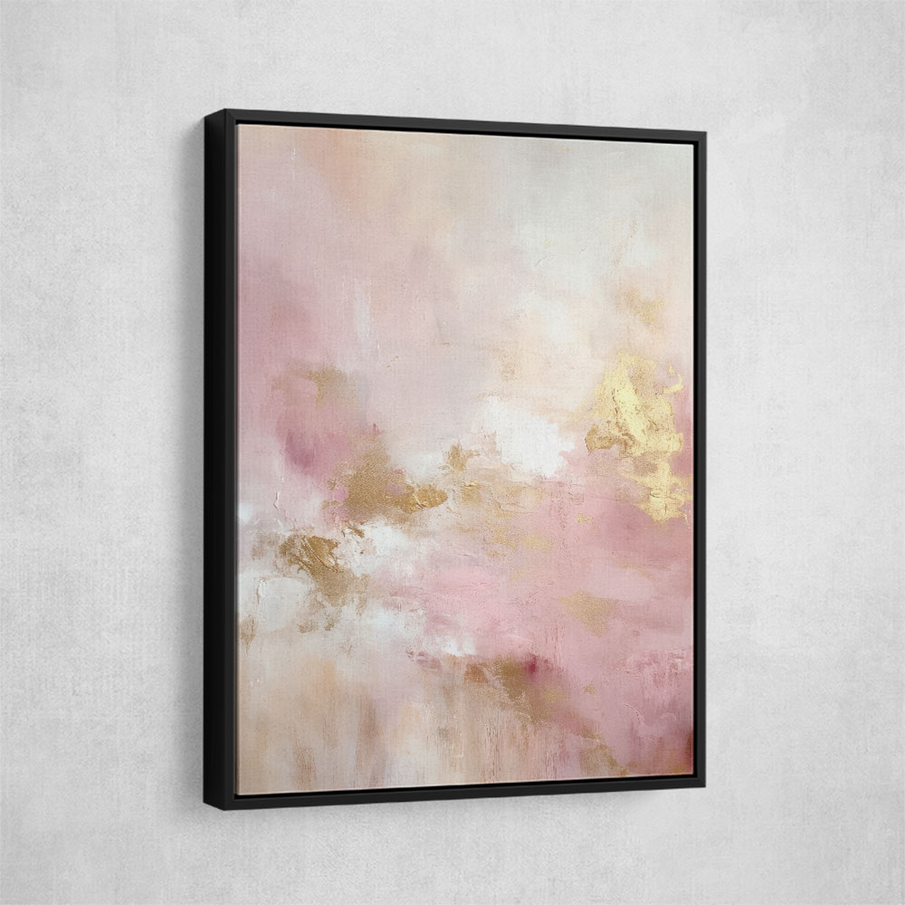 Pink & Gold Stroke Abstract 3 Wall Art