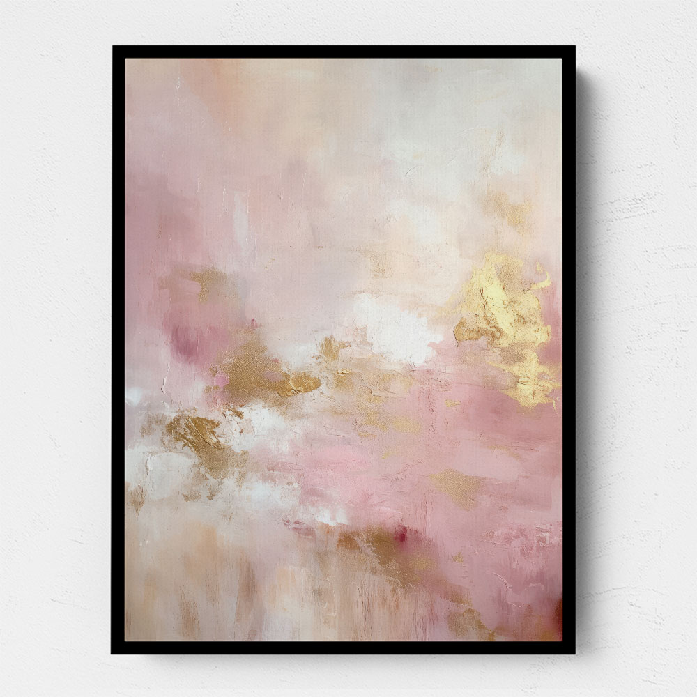 Pink & Gold Stroke Abstract 3 Wall Art