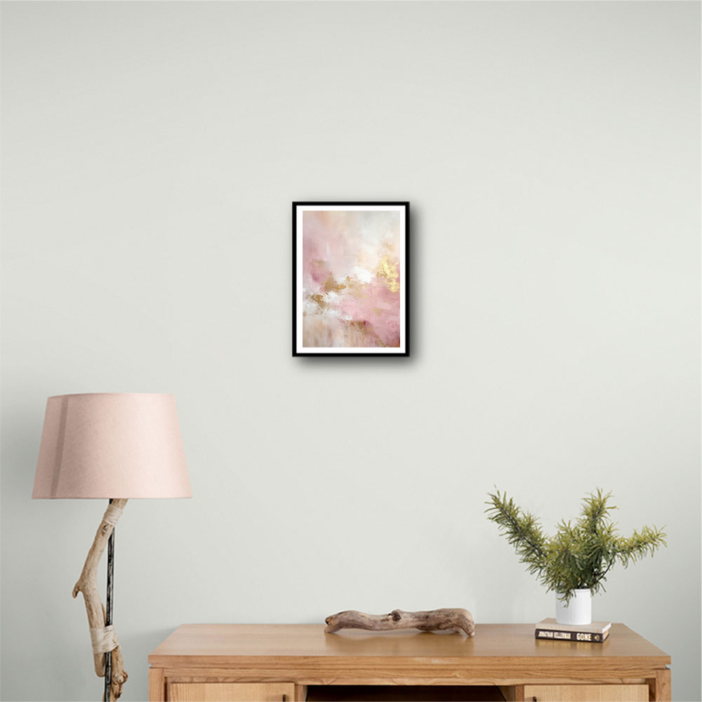 Pink & Gold Stroke Abstract 3 Wall Art