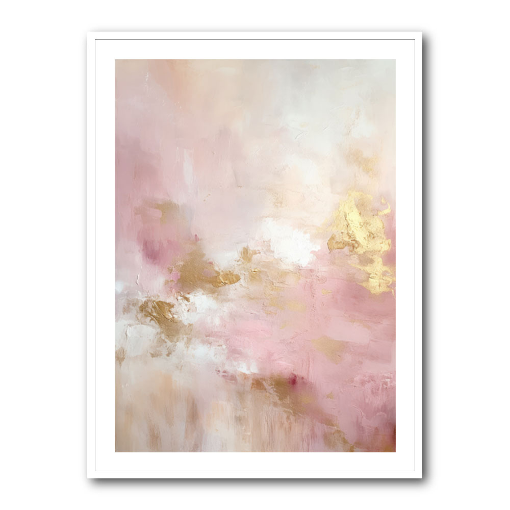 Pink & Gold Stroke Abstract 3 Wall Art