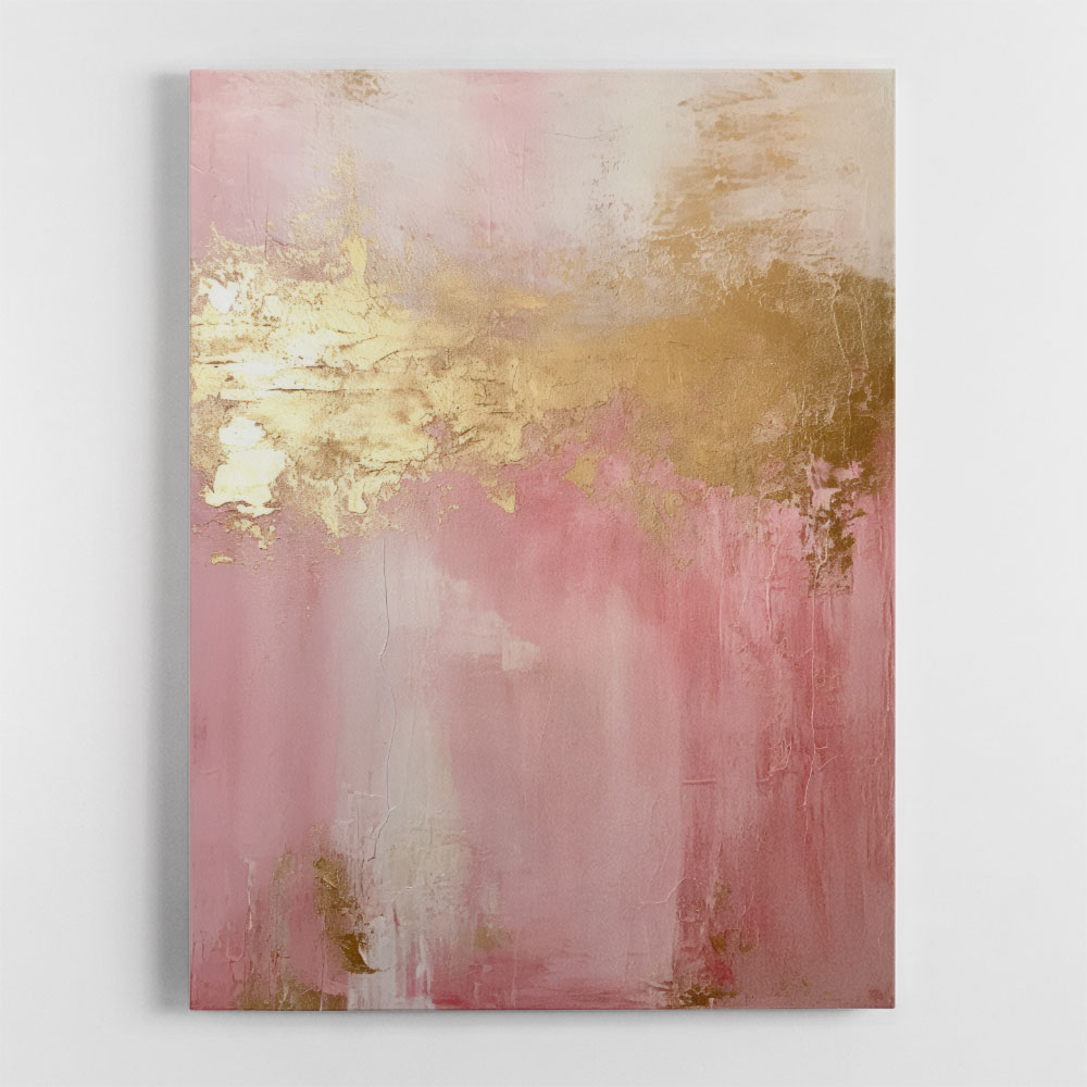 Pink & Gold Stroke Abstract 4 Wall Art