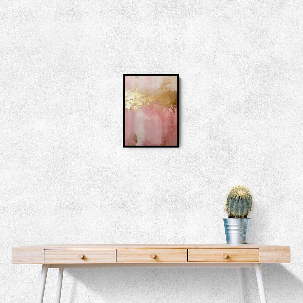 Pink & Gold Stroke Abstract 4 Wall Art