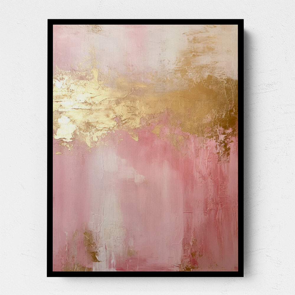 Pink & Gold Stroke Abstract 4 Wall Art