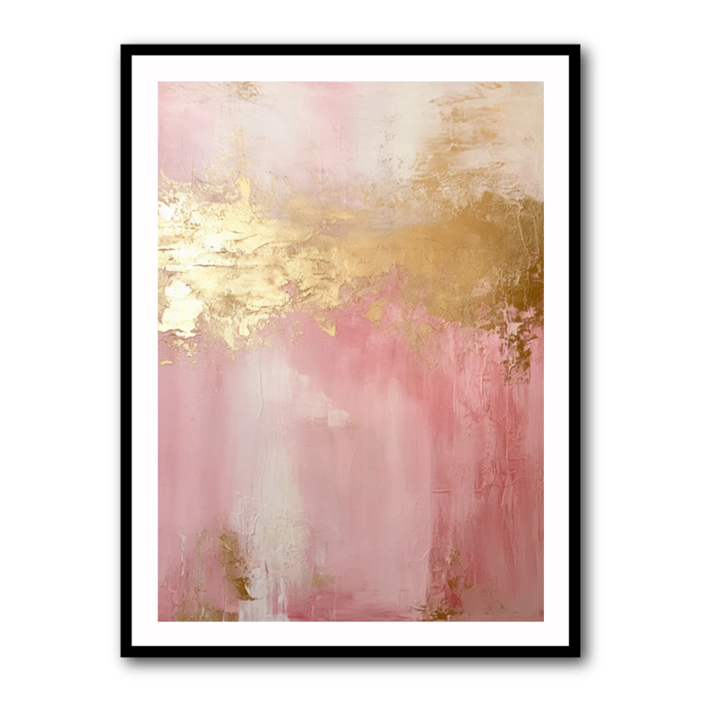 Pink & Gold Stroke Abstract 4 Wall Art