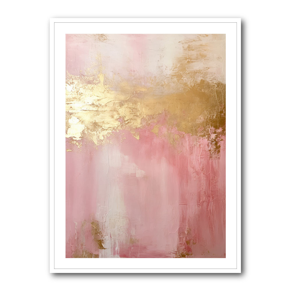 Pink & Gold Stroke Abstract 4 Wall Art