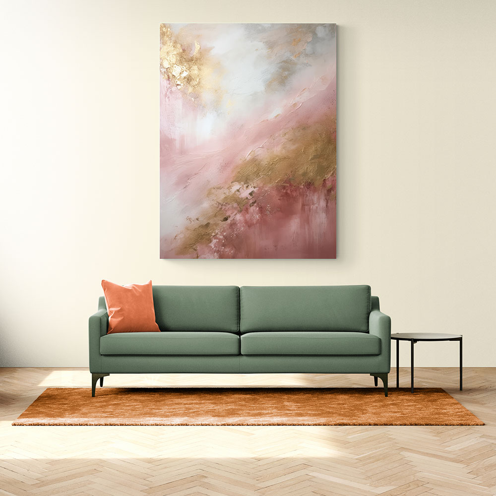 Pink & Gold Stroke Abstract 5 Wall Art