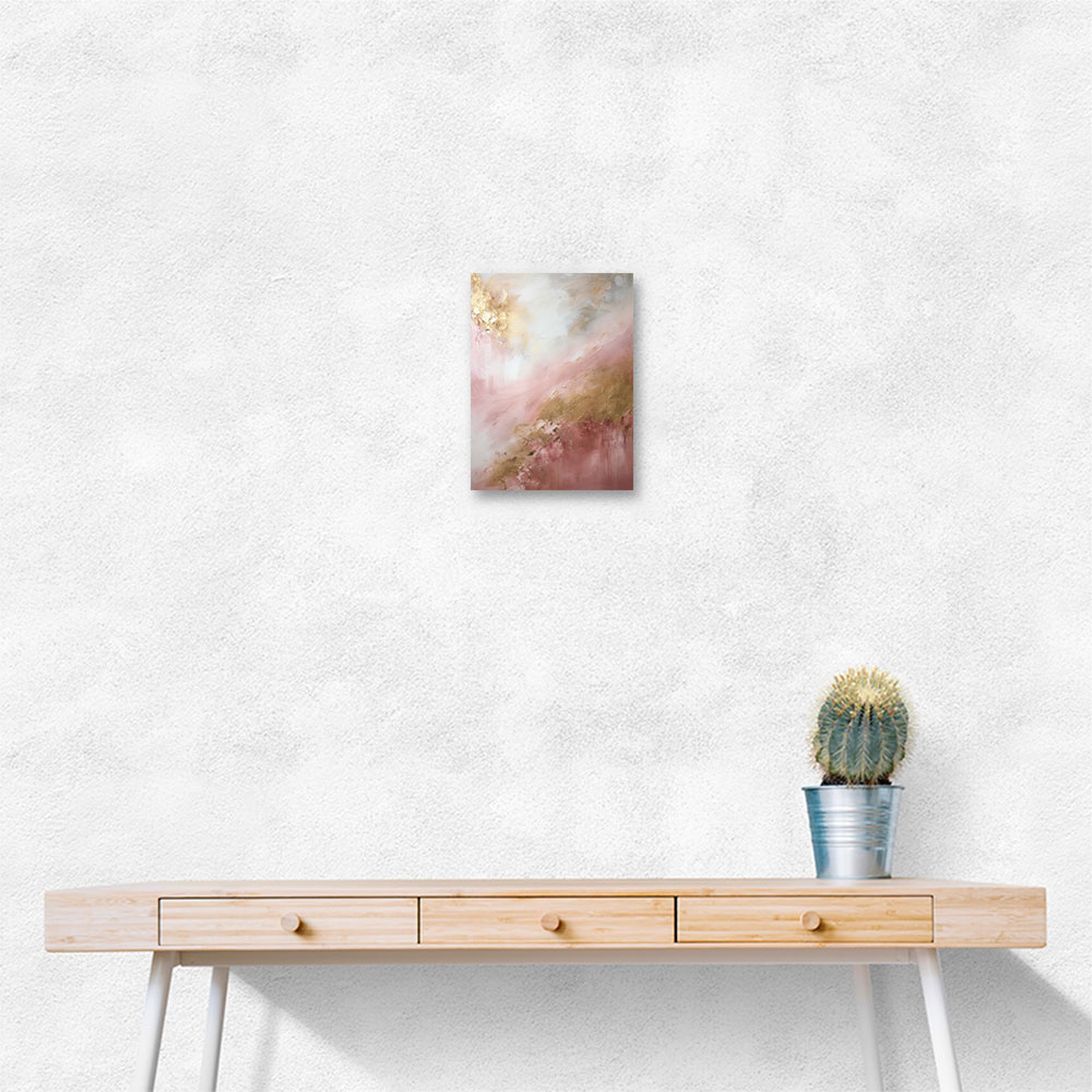 Pink & Gold Stroke Abstract 5 Wall Art