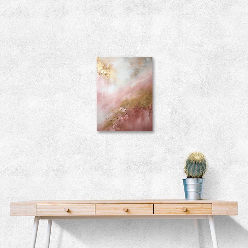 Pink & Gold Stroke Abstract 5 Wall Art