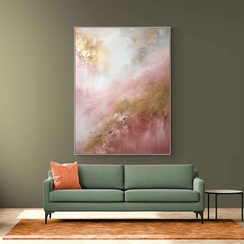 Pink & Gold Stroke Abstract 5 Wall Art