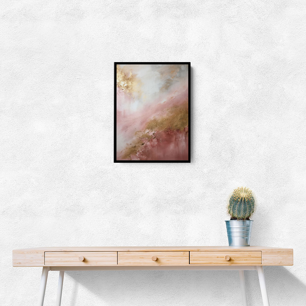 Pink & Gold Stroke Abstract 5 Wall Art