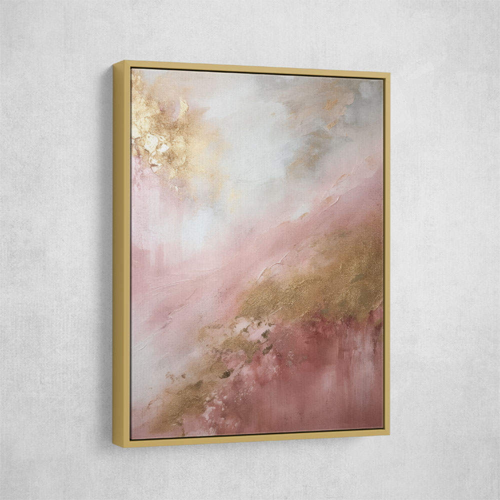 Pink & Gold Stroke Abstract 5 Wall Art