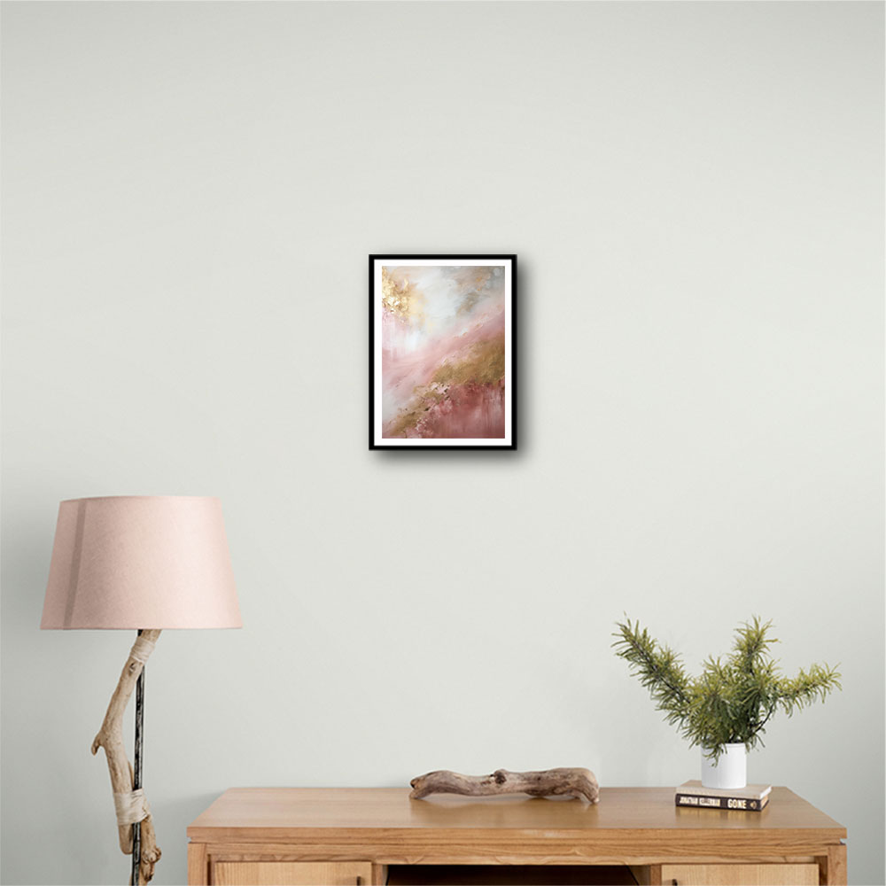 Pink & Gold Stroke Abstract 5 Wall Art