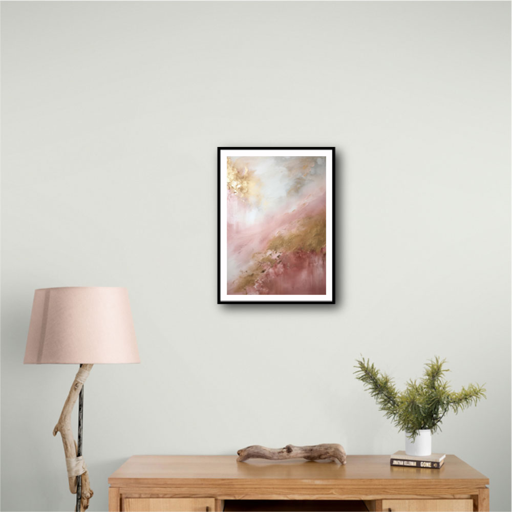 Pink & Gold Stroke Abstract 5 Wall Art