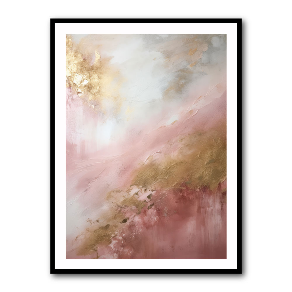 Pink & Gold Stroke Abstract 5 Wall Art