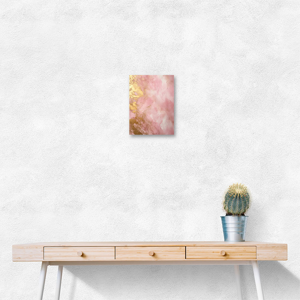 Pink & Gold Stroke Abstract 6 Wall Art