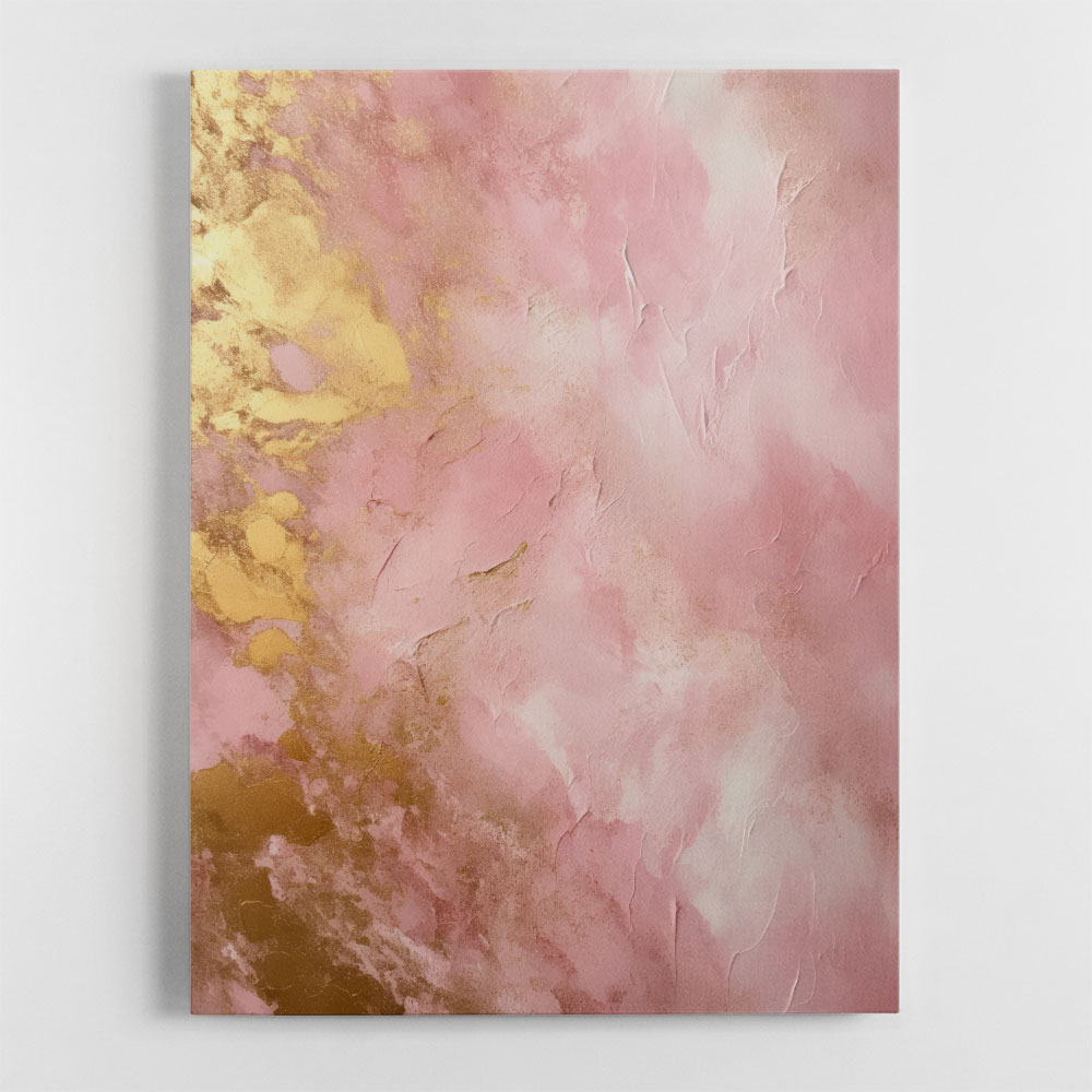 Pink & Gold Stroke Abstract 6 Wall Art