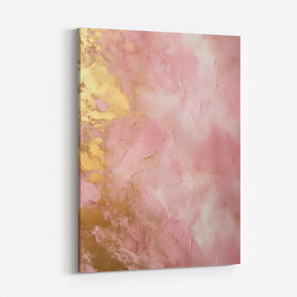 Pink & Gold Stroke Abstract 6 Wall Art