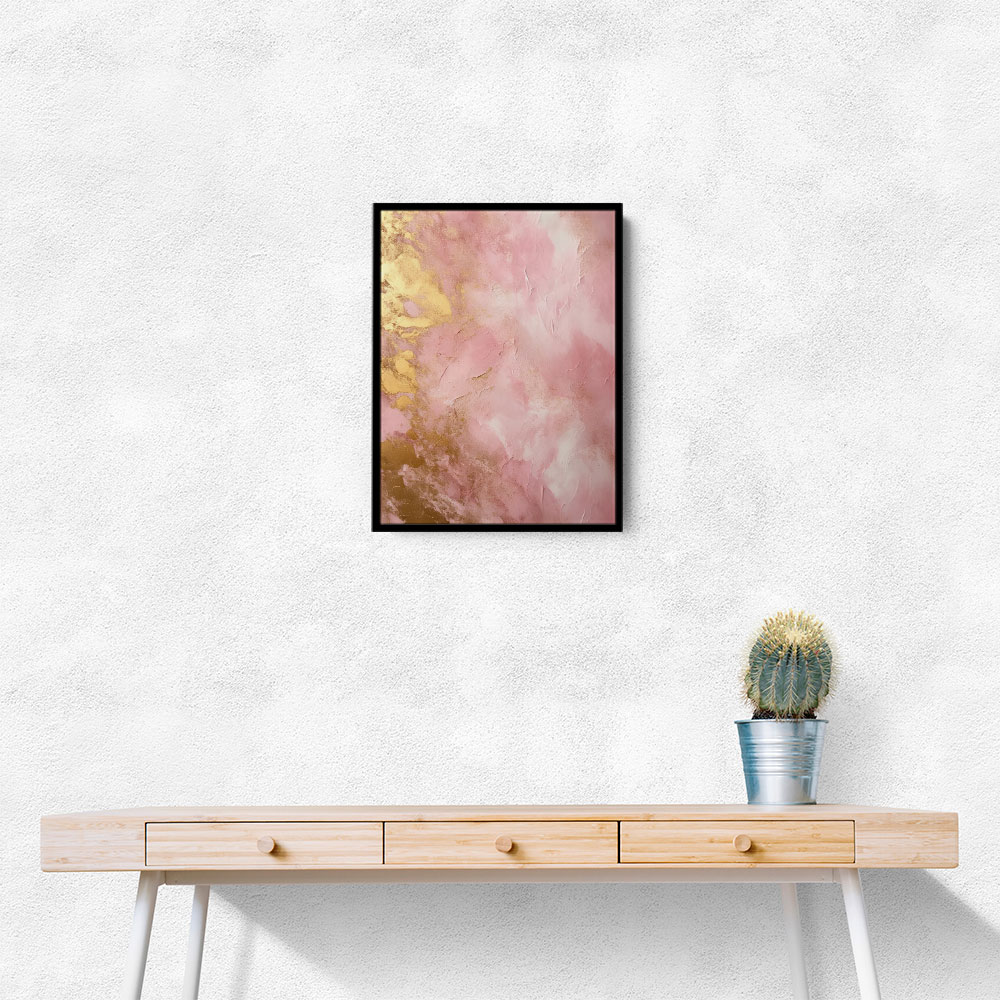 Pink & Gold Stroke Abstract 6 Wall Art