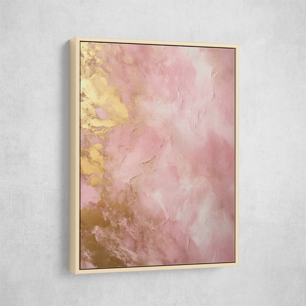 Pink & Gold Stroke Abstract 6 Wall Art