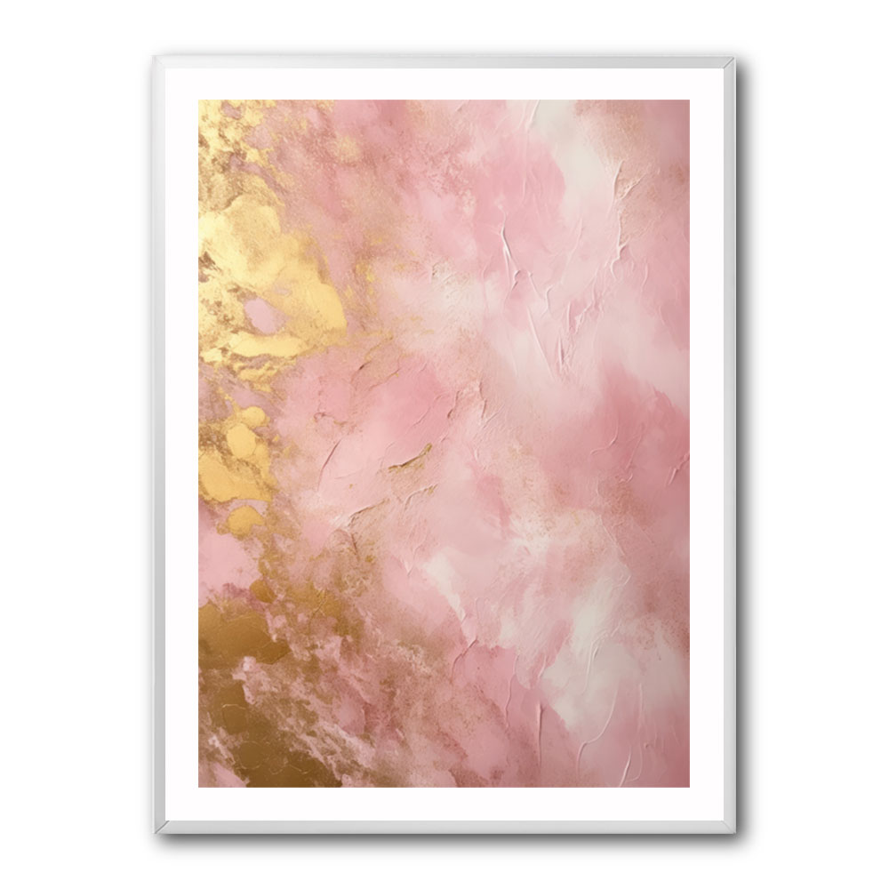 Pink & Gold Stroke Abstract 6 Wall Art