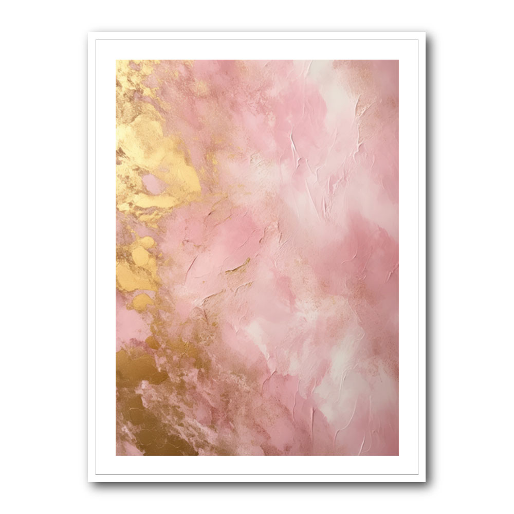 Pink & Gold Stroke Abstract 6 Wall Art