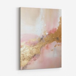 Pink & Gold Stroke Abstract 7 Wall Art