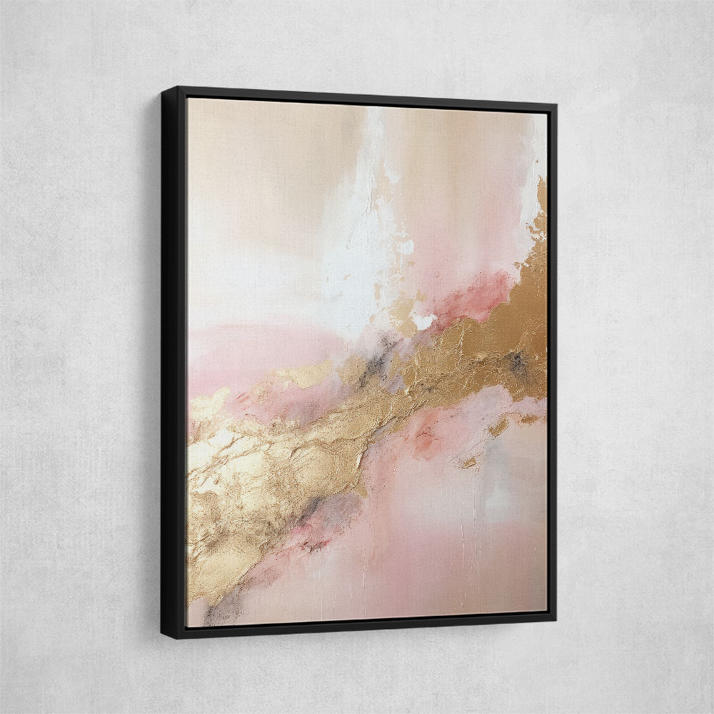 Pink & Gold Stroke Abstract 7 Wall Art