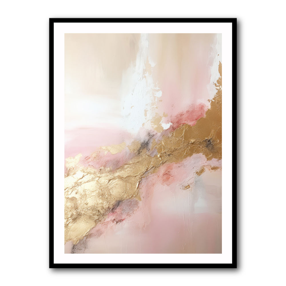 Pink & Gold Stroke Abstract 7 Wall Art