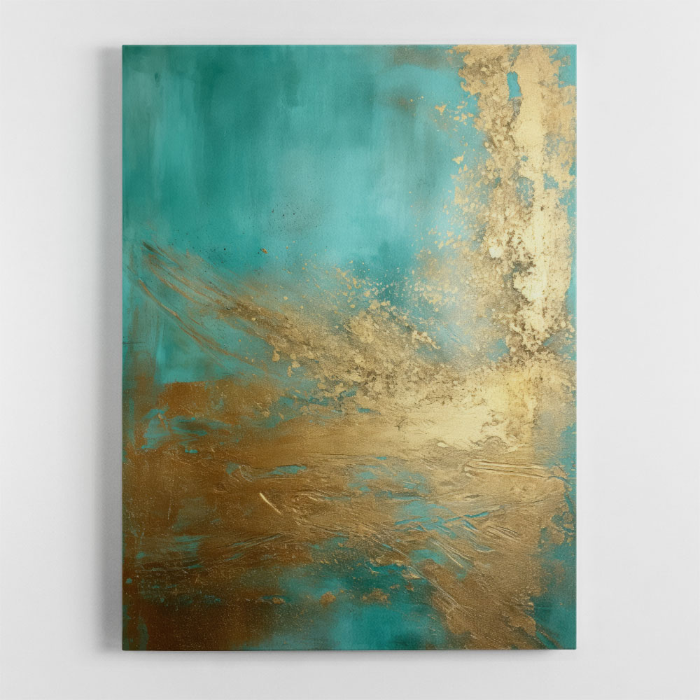 Turquoise & Gold 11 Abstract Wall Art