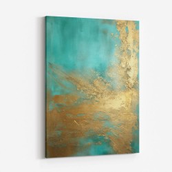 Turquoise & Gold 11 Abstract Wall Art