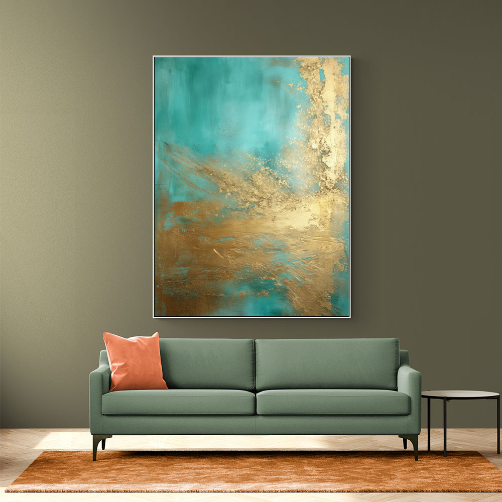 Turquoise & Gold 11 Abstract Wall Art