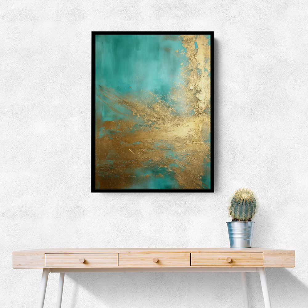 Turquoise & Gold 11 Abstract Wall Art