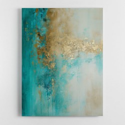 Turquoise & Gold 12 Abstract Wall Art