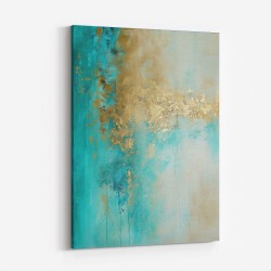 Turquoise & Gold 12 Abstract Wall Art