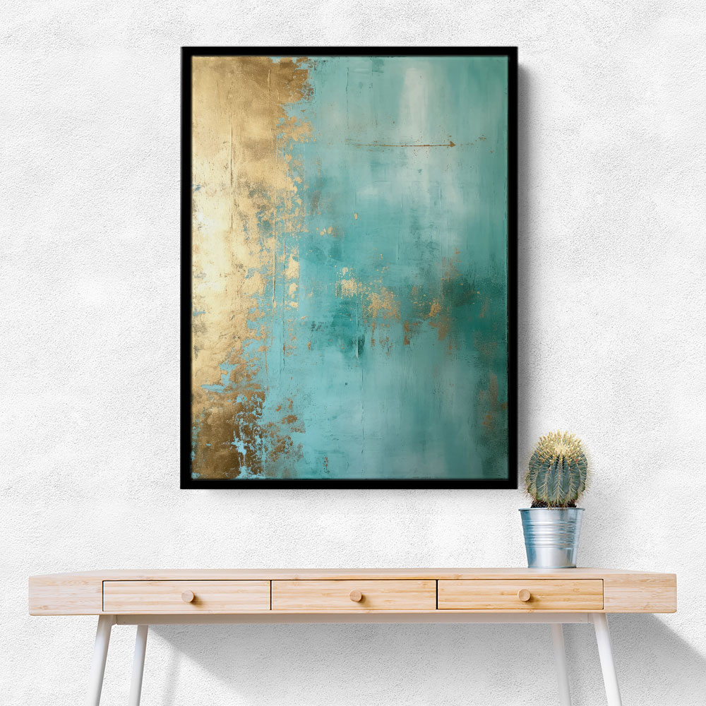 Turquoise & Gold 13 Abstract Wall Art