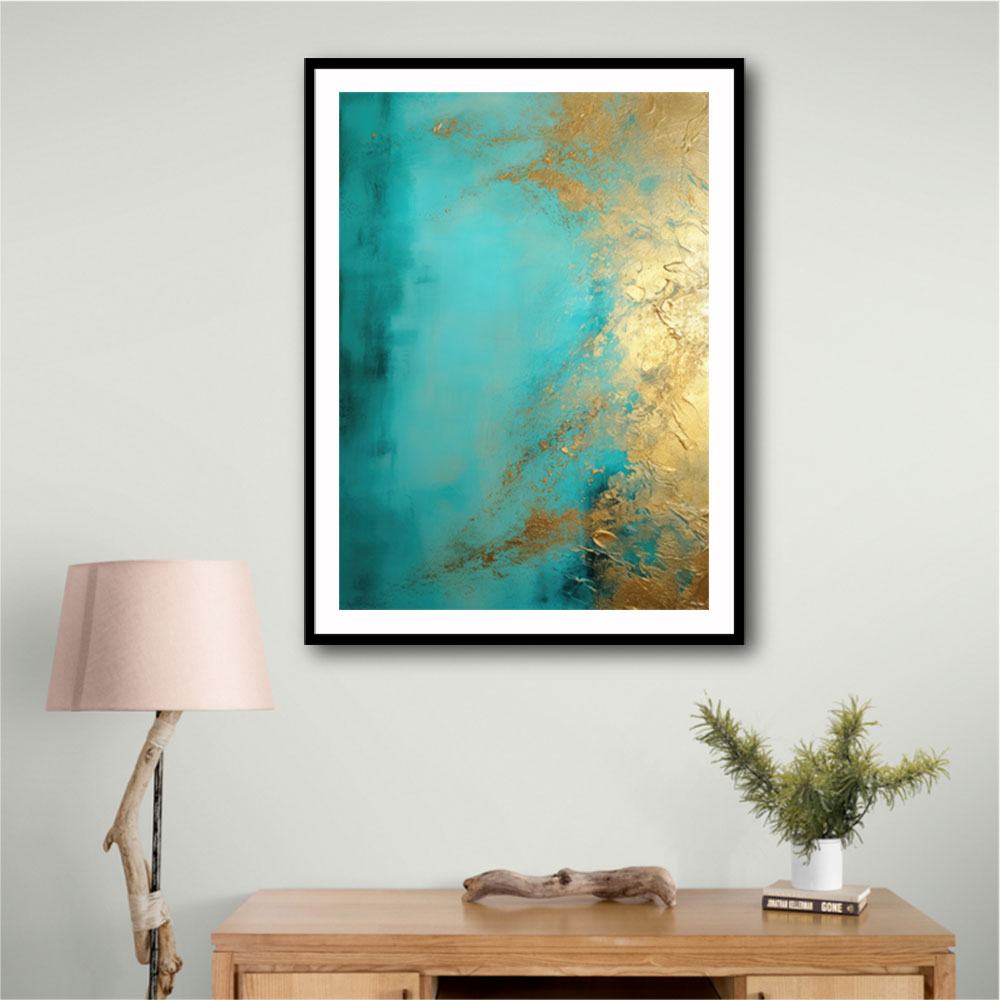 Turquoise & Gold 15 Abstract Wall Art