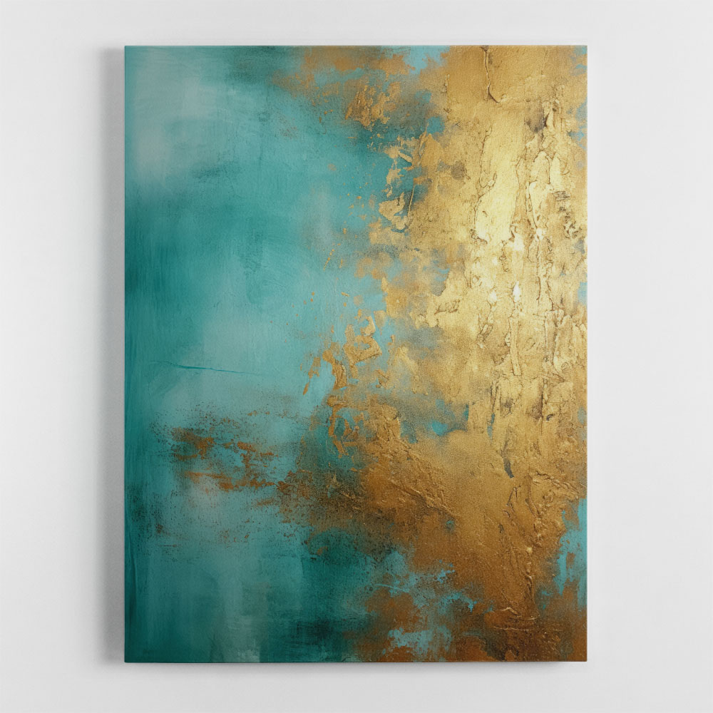 Turquoise & Gold 16 Abstract Wall Art