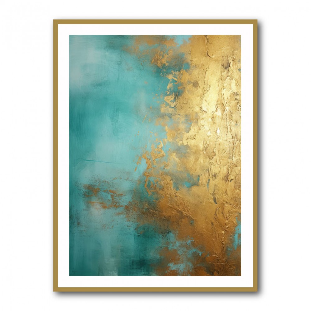 Turquoise & Gold 16 Abstract Wall Art