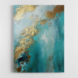 Turquoise & Gold 17 Abstract Wall Art