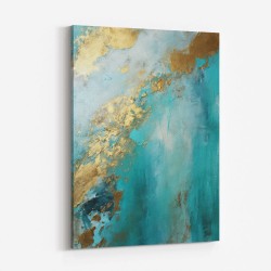 Turquoise & Gold 17 Abstract Wall Art